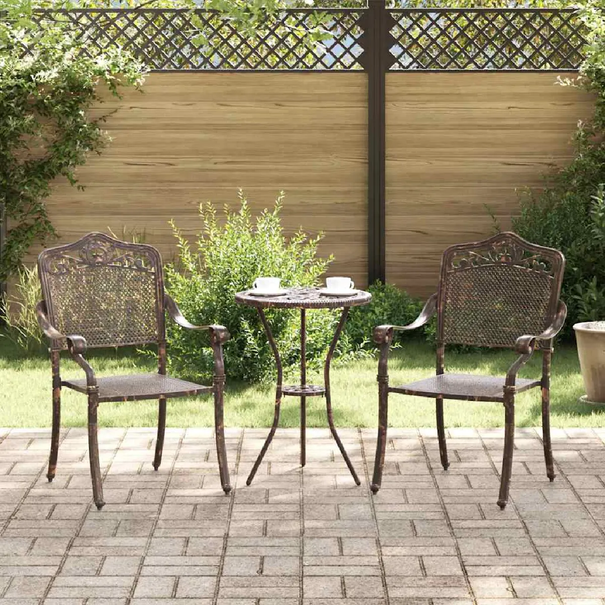 Vidaxl Bronze Aluminium Moyenne Chaise de jardin - Bronze antique