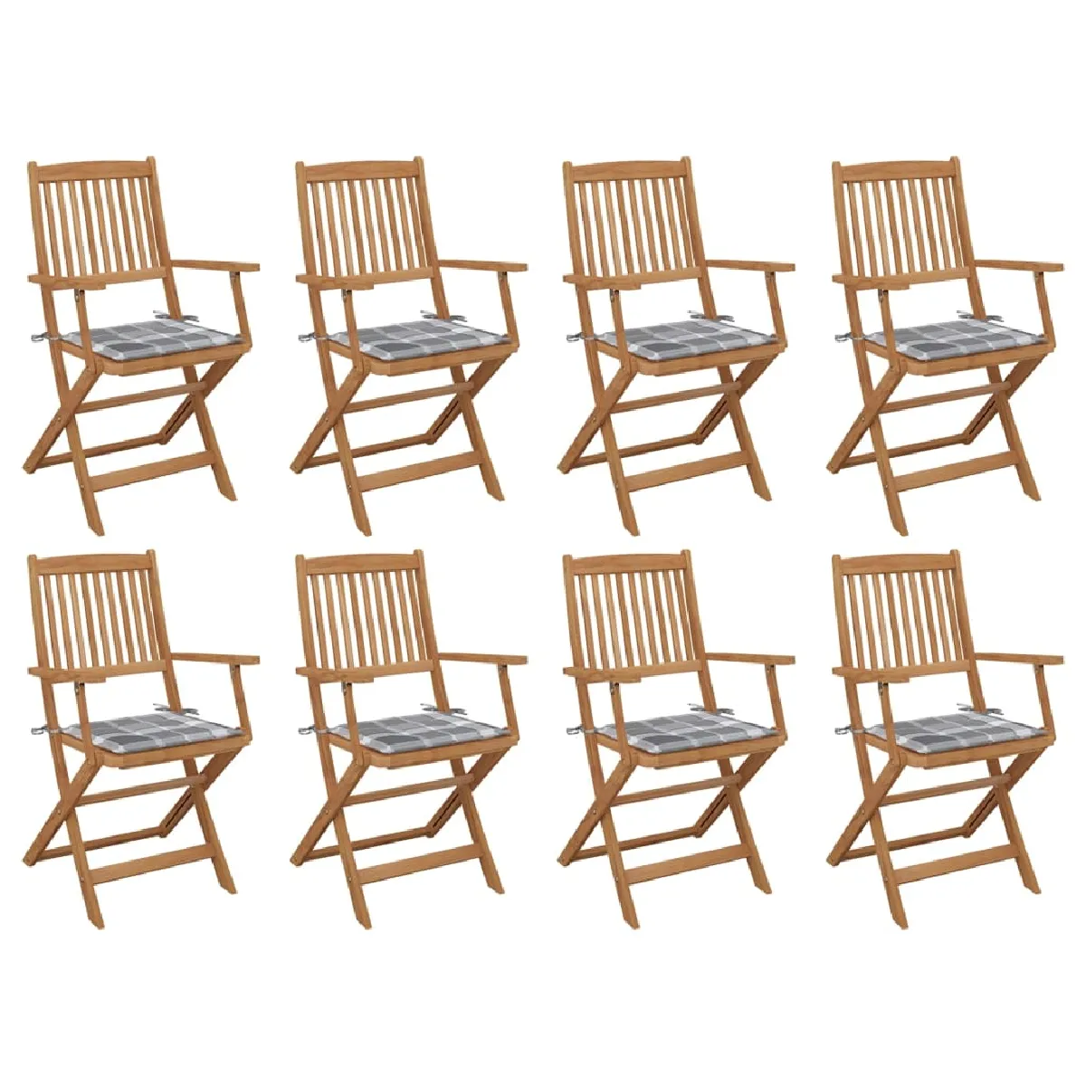 Vidaxl vidaXL Chaises pliables d'extérieur lot de 8 Bois d'acacia