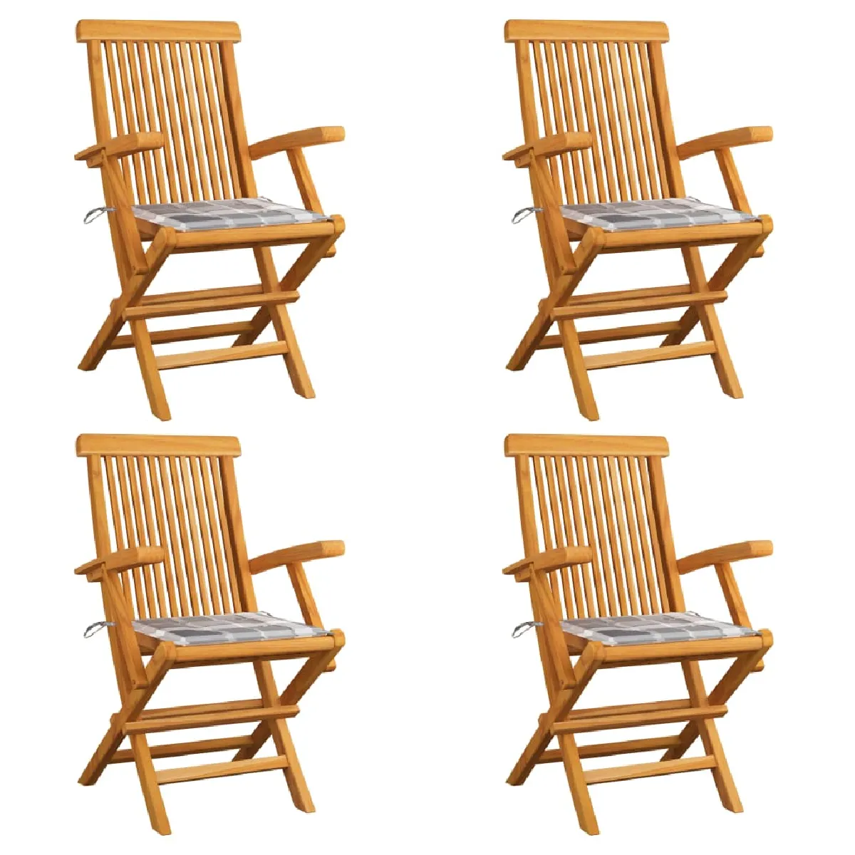 Vidaxl Teck Chaises de jardin Lot de 8 - vue 5