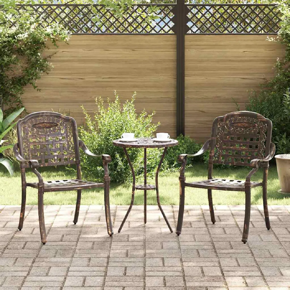 vidaXL Chaises d'extérieur standard - Fonte bronze