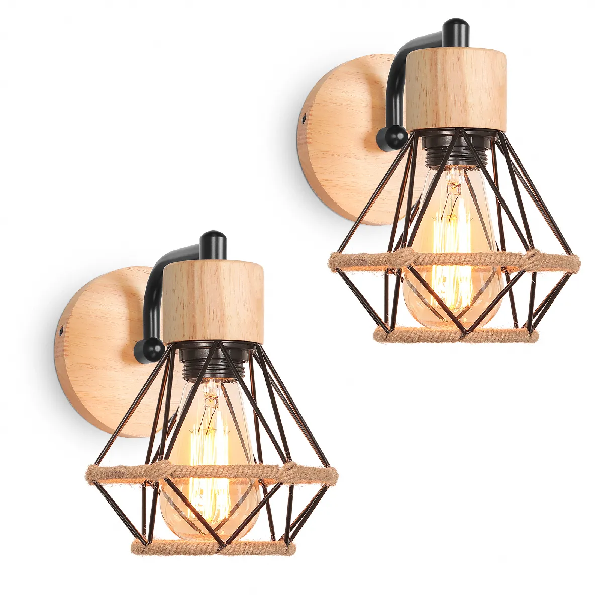 Stoex Applique murale 2 lampes - Noir Stoex Applique murale 2 lampes - Noir