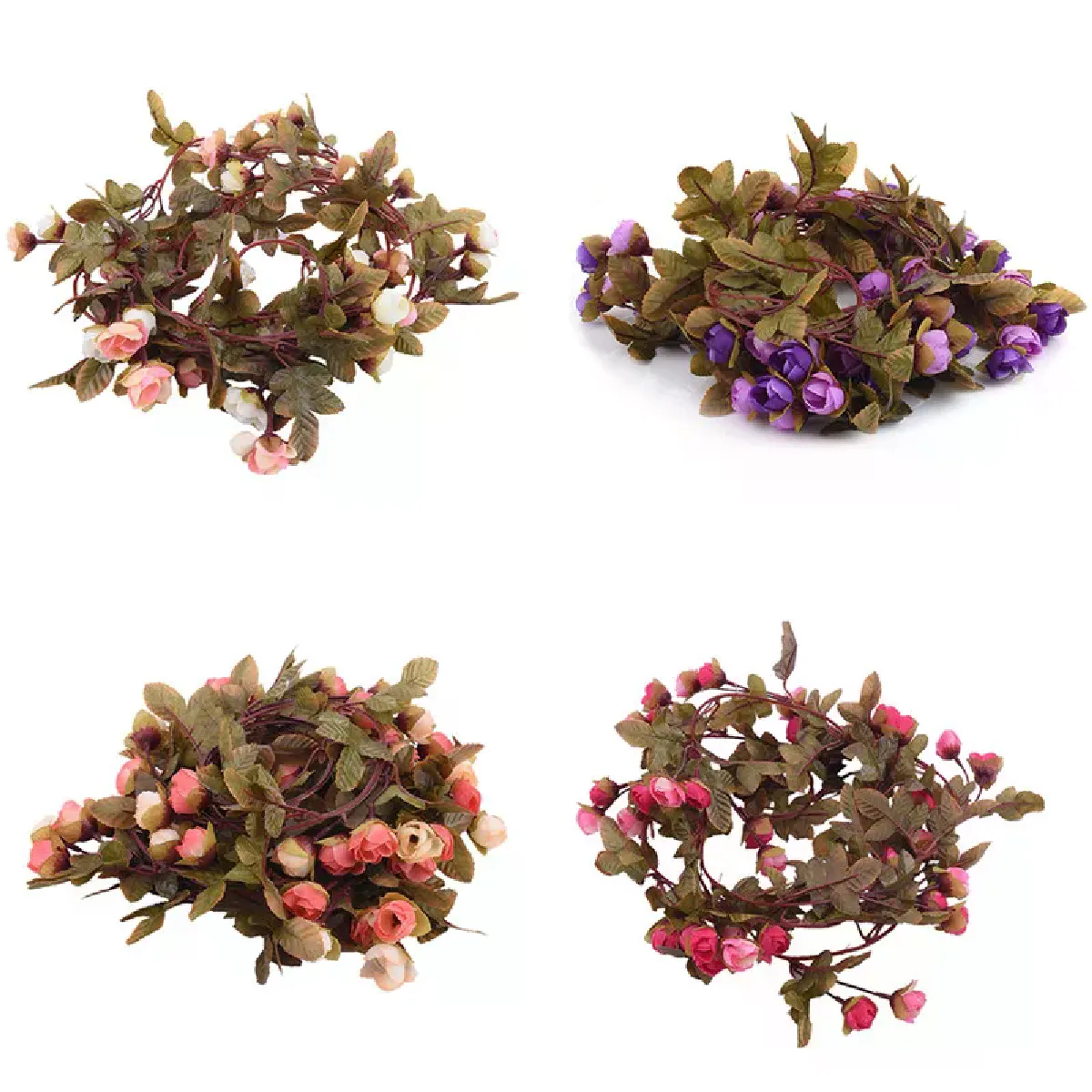 Guirlande de roses artificielles en soie - vue 2