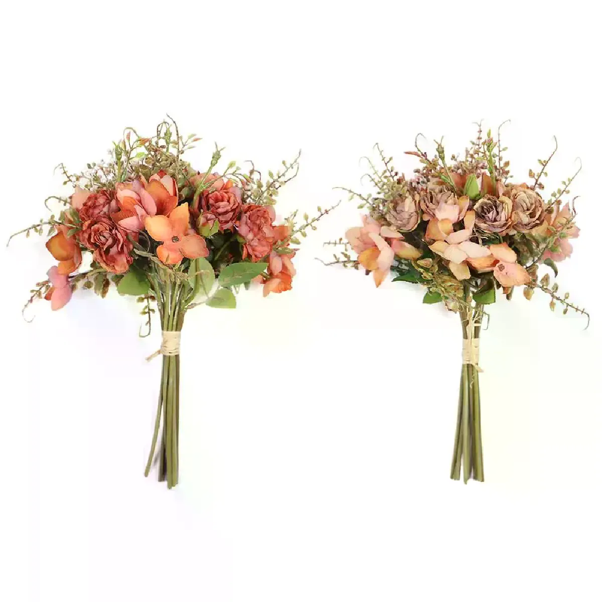 Bouquet de roses et hortensias artificiels - vue 2