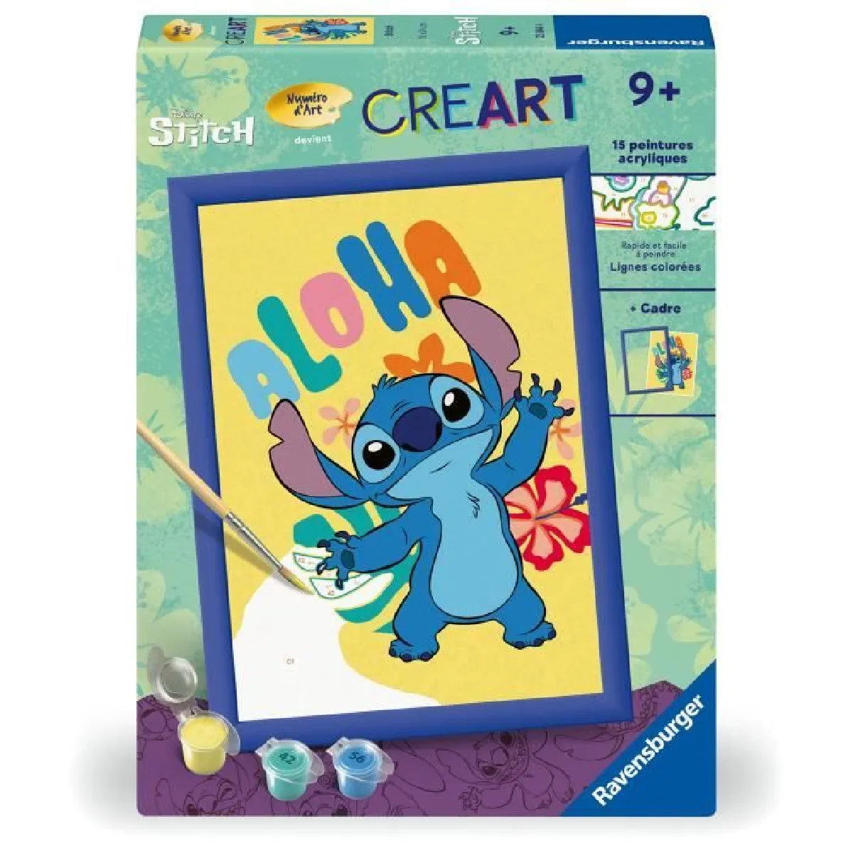 CreArt Kids 18x24cm Stitch, Kit de peinture par numéros Numéro d'Art, Des 7 ans, 25844, Ravensburger CreArt Kids 18x24cm Stitch, Kit de peinture par numéros Numéro d'Art, Des 7 ans, 25844, Ravensburger