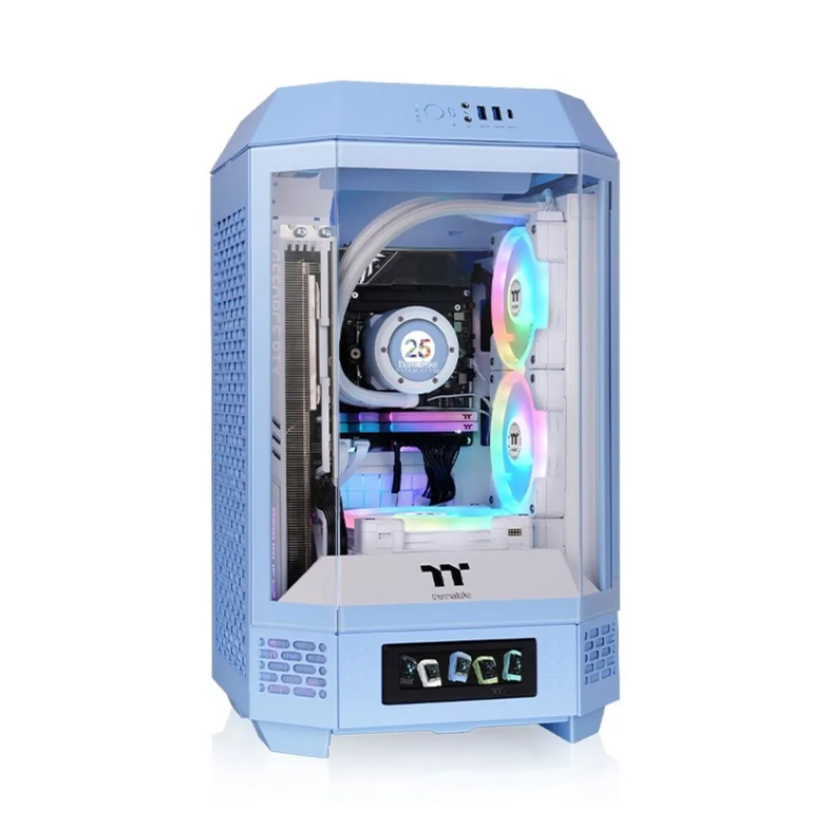 Mini-tour Thermaltake Bleu SPCC Écran LCD Fenêtre latérale Mini-ITX - Image 2