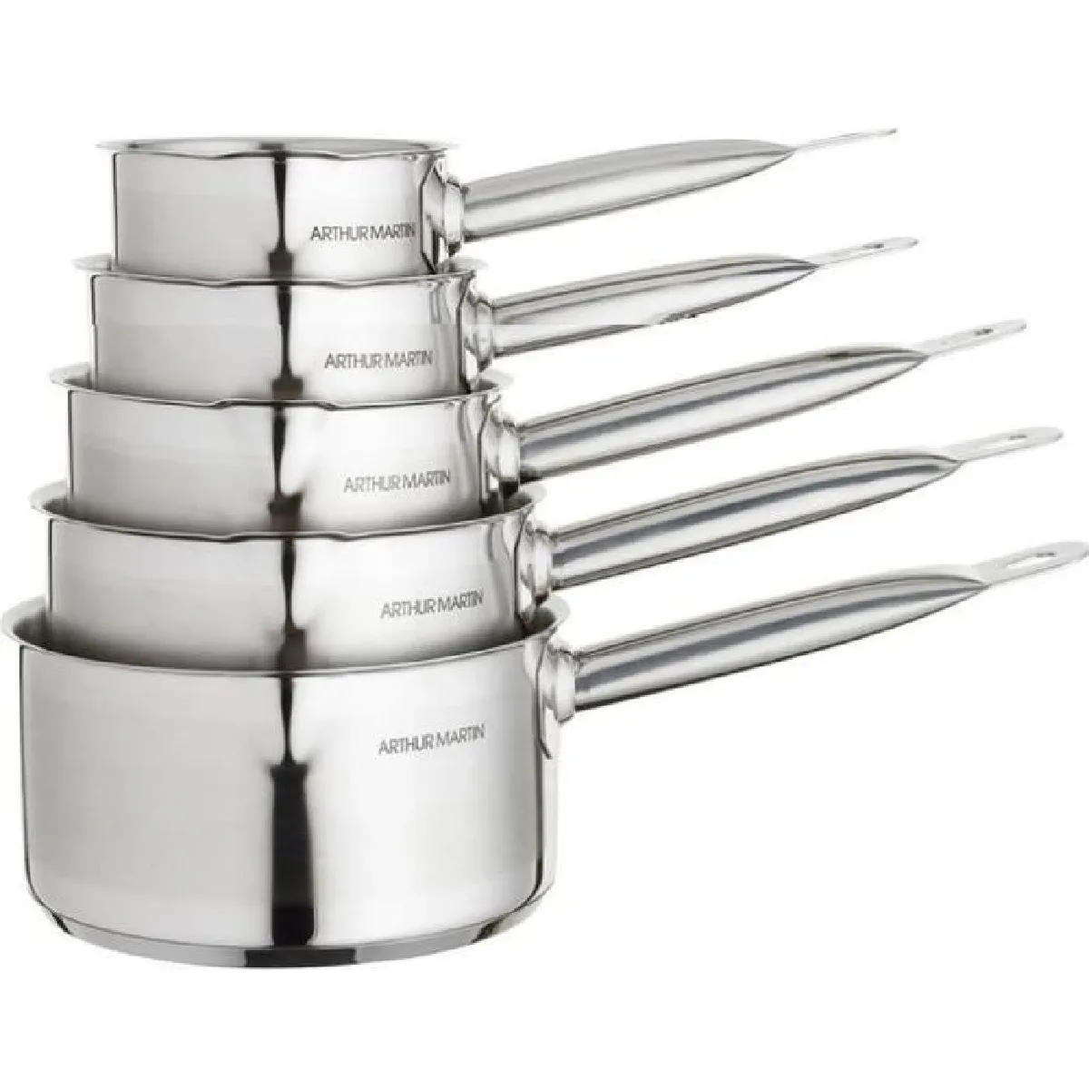 Arthur Martin Set De 5 Casseroles Inox
