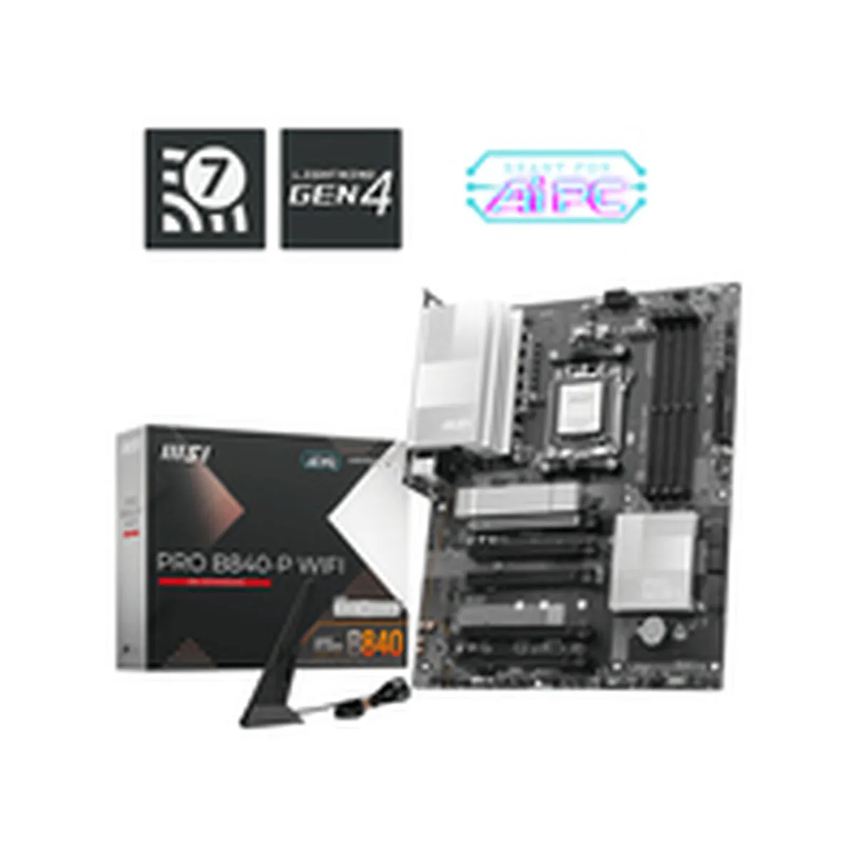 Msi Noir Pro B840-P Wifi Carte Mère Amd B840 Emplacement Am5 Atx - Neuf - Image 6