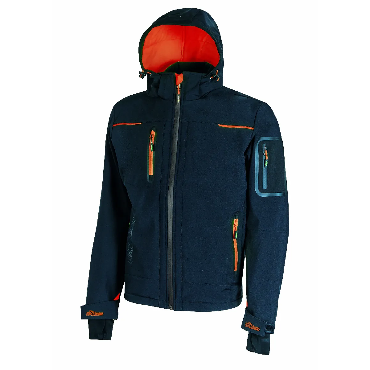 U-Power Veste de travail softshell SPACE - Bleu Marine/Orange