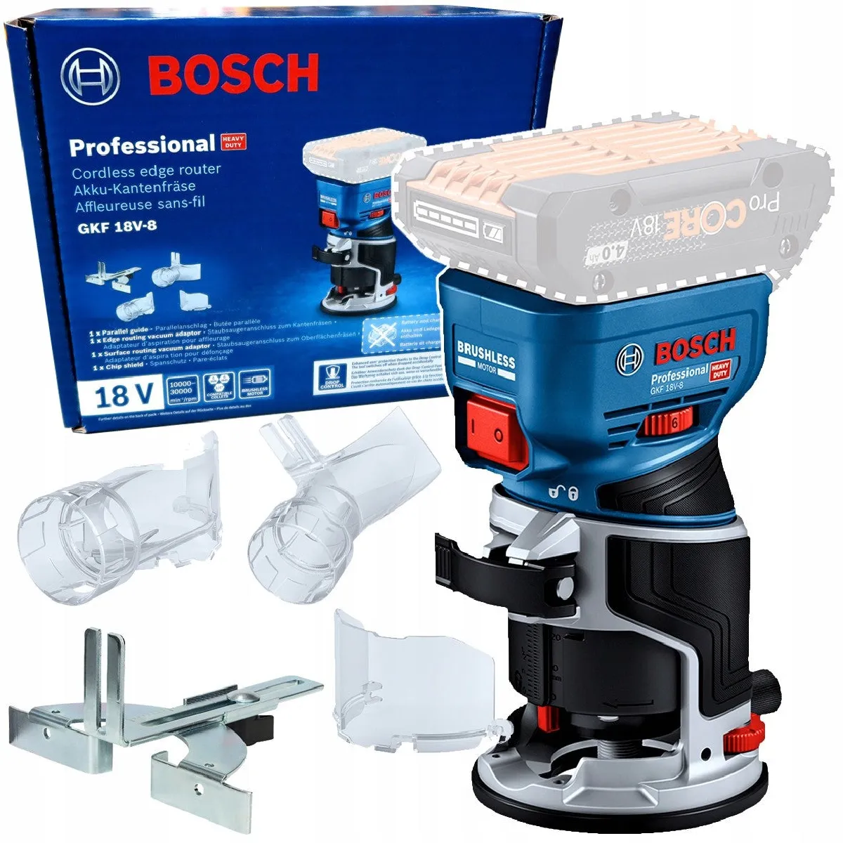 Défonceuse portative BOSCH PROFESSIONAL GKF 18V 8 18V Sans fil Ergonomique - vue 3