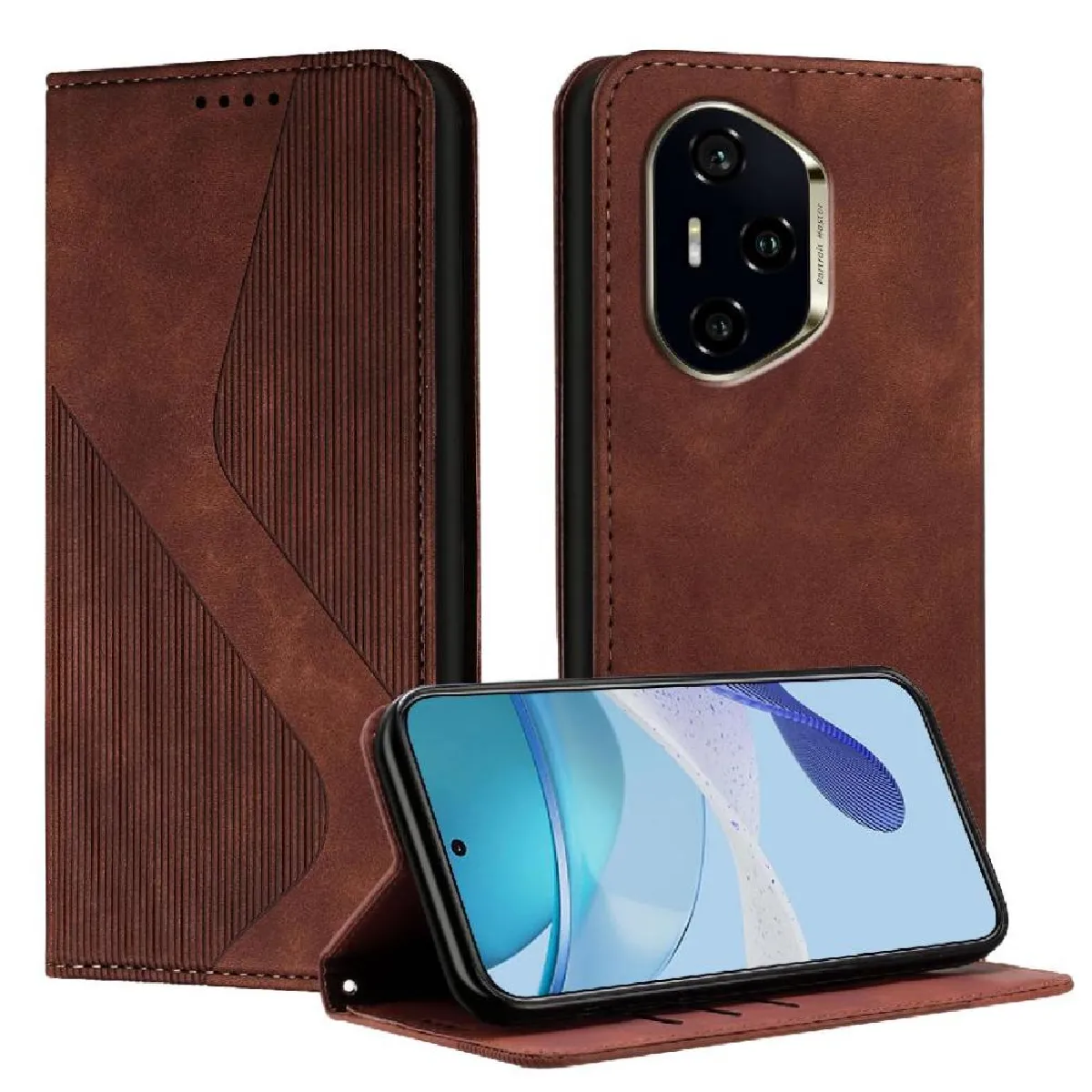 Générique Marron Étui Portefeuille Honor 300 Pro