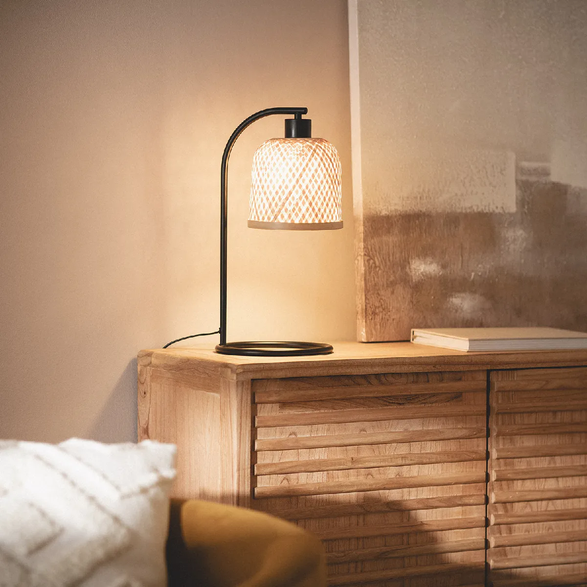 Ledkia Lampe à poser Adola - Naturel