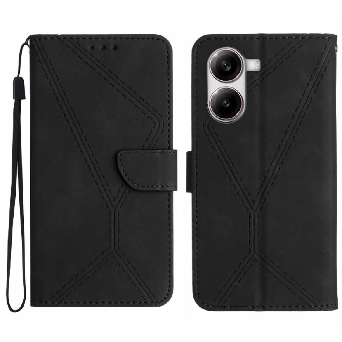 Générique Noir Étui Portefeuille À Fermeture Magnétique Xiaomi Poco X7 Pro
