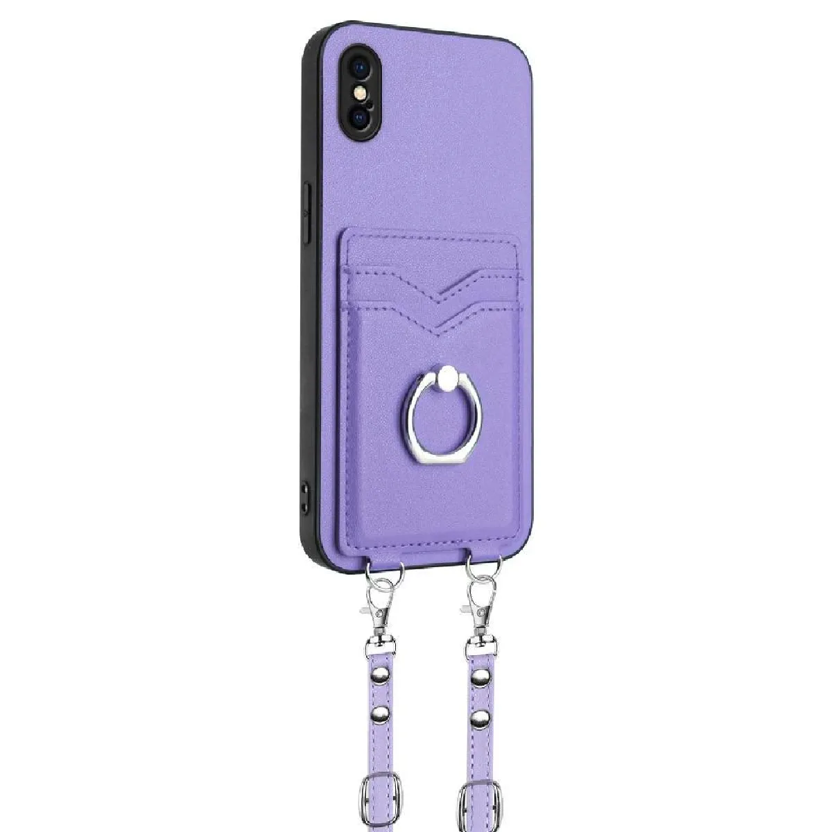 Générique Violet Coque Portefeuille Avec Protection Photo Intégrée Apple Iphone Xs