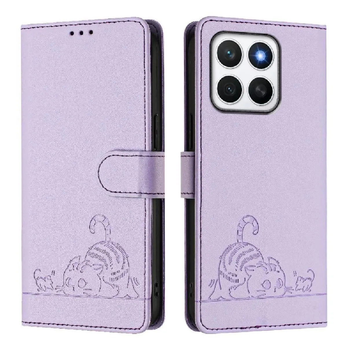 Générique Violet Coque Portefeuille Foxdock Honor X8c 4G