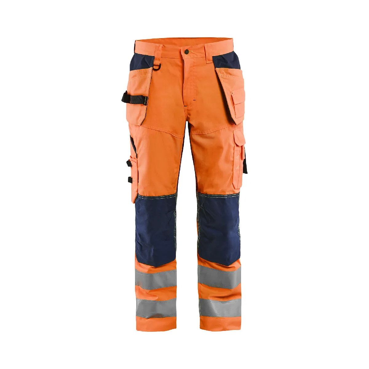 Blaklader Pantalon artisan aéré haute visibilité +stretch - Orange fluo/Marine
