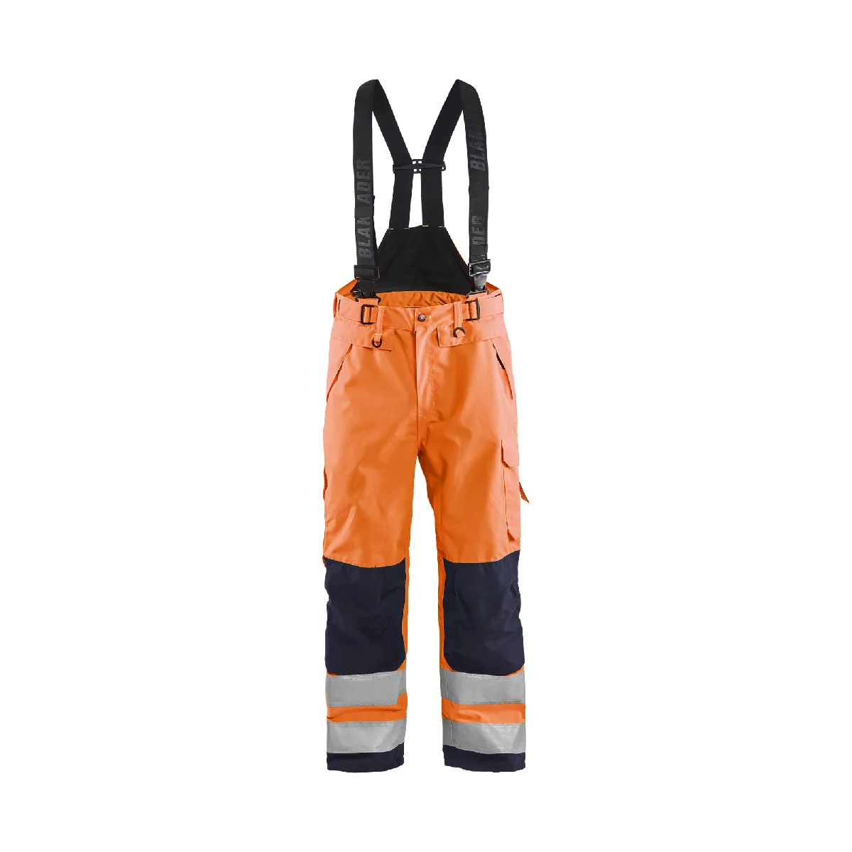 Blaklader Pantalon à Bretelles Hardshell Haute-Visibilité - Orange fluo/Marine Blaklader Pantalon à Bretelles Hardshell Haute-Visibilité - Orange fluo/Marine