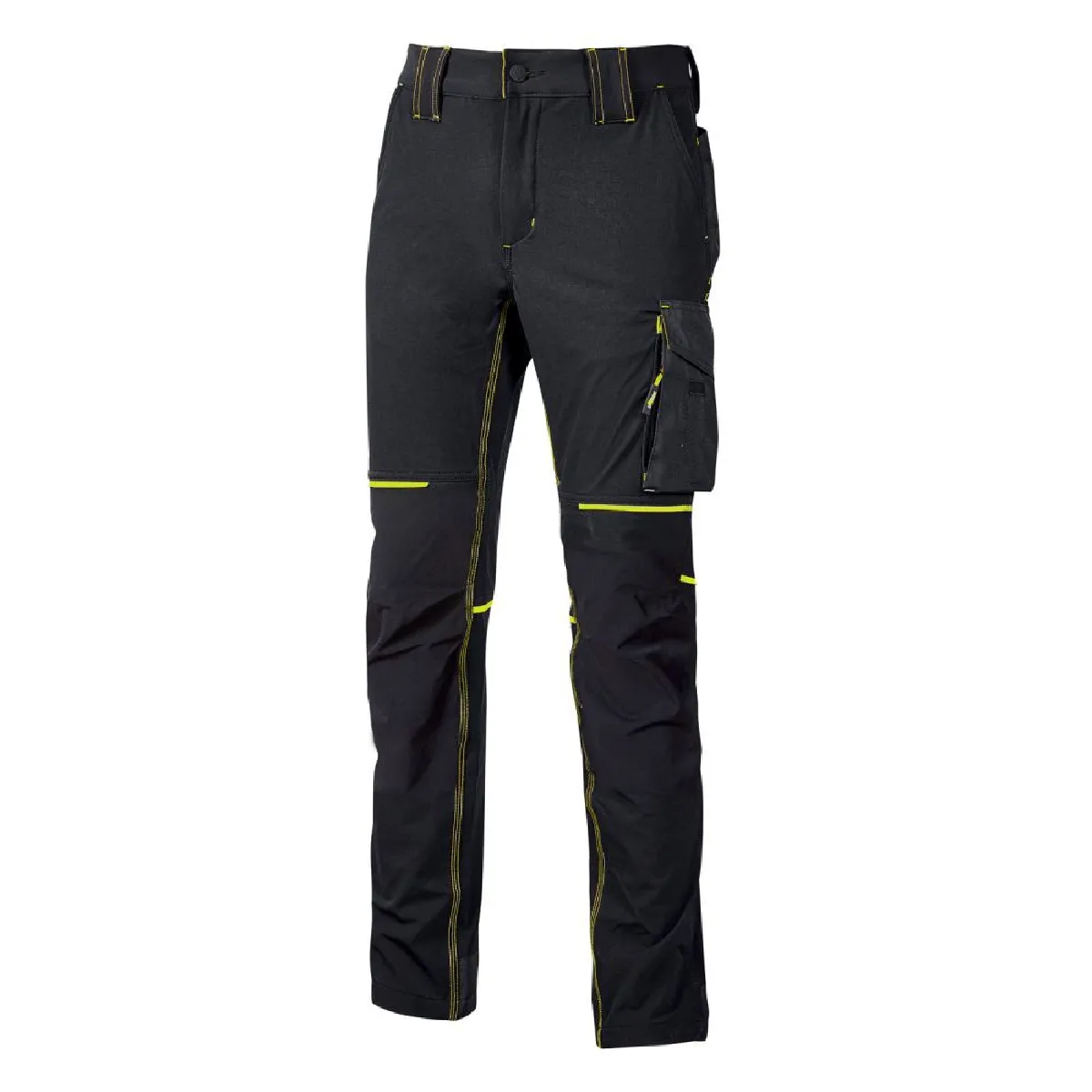 U Power Pantalon de travail Slim CarboneJaune WORLD