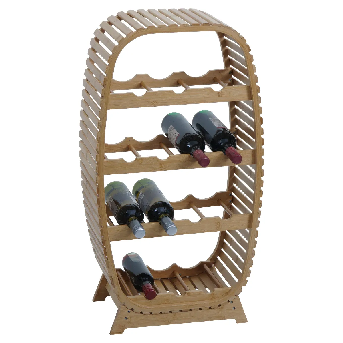 Mendler Porte-bouteilles colonne - Bambou