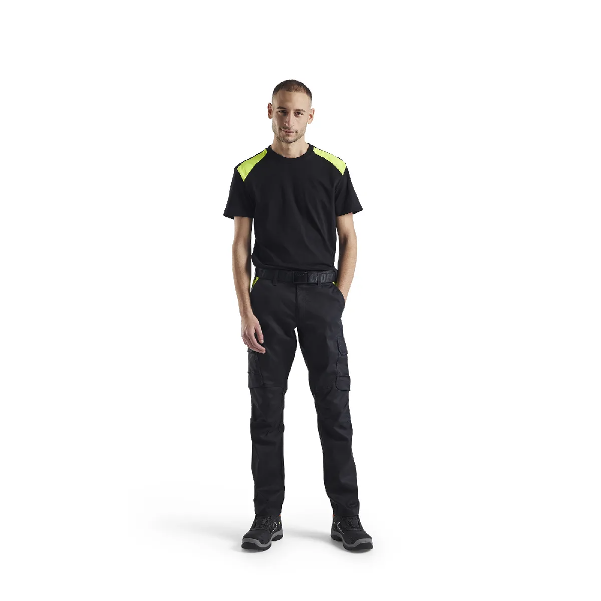 Blaklader Pantalon industrie 144418329933 - Noir/Jaune fluo