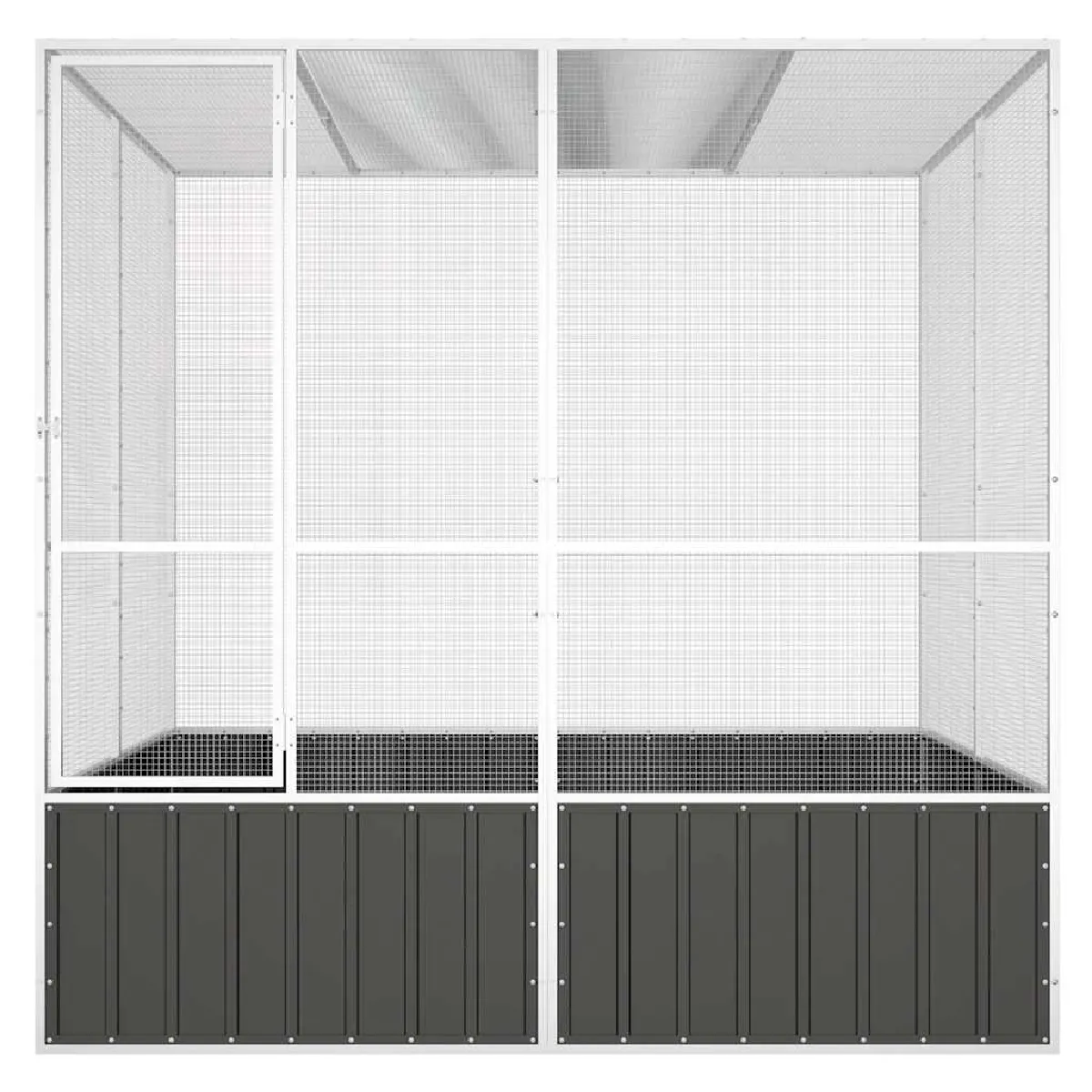 Meilleurs prix pour Cage à oiseaux 213,5 x 217,5 x 211,5 cm acier galvanisé anthracite 02_0041703