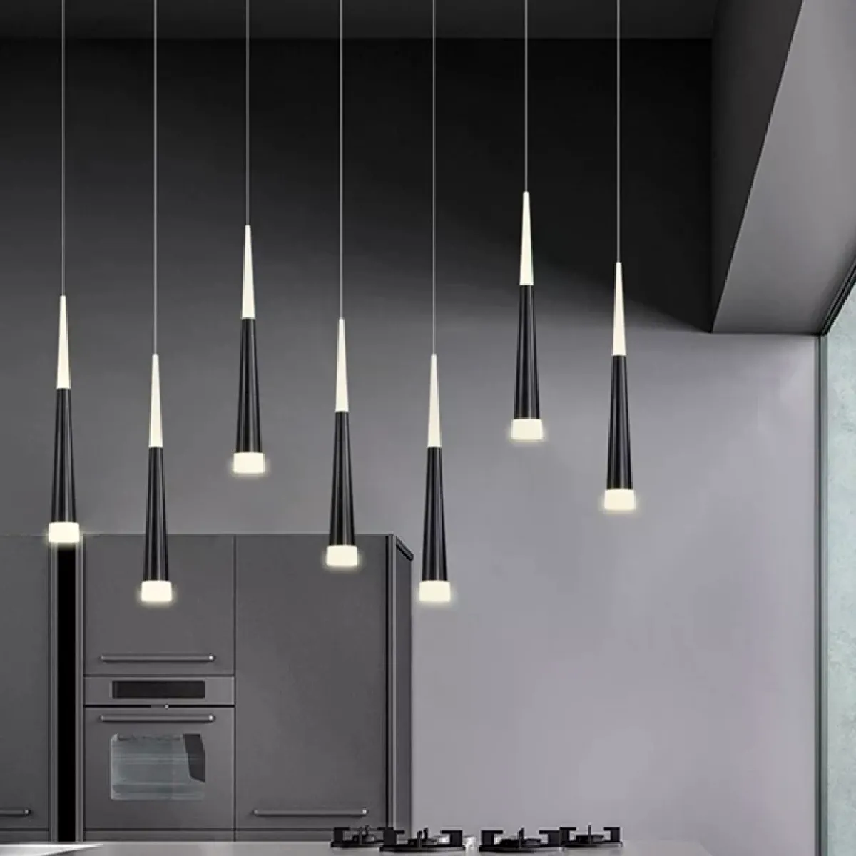 Lustre minimaliste aluminium acrylique - Multicolore