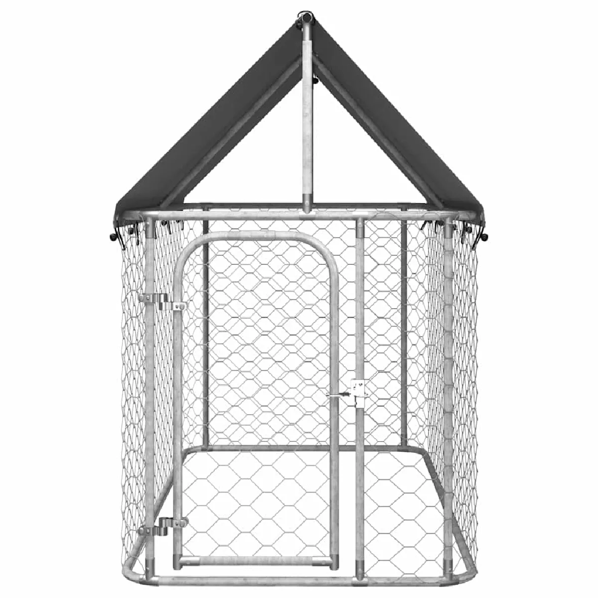 Chenil extérieur avec toit 2 m² - Argent
