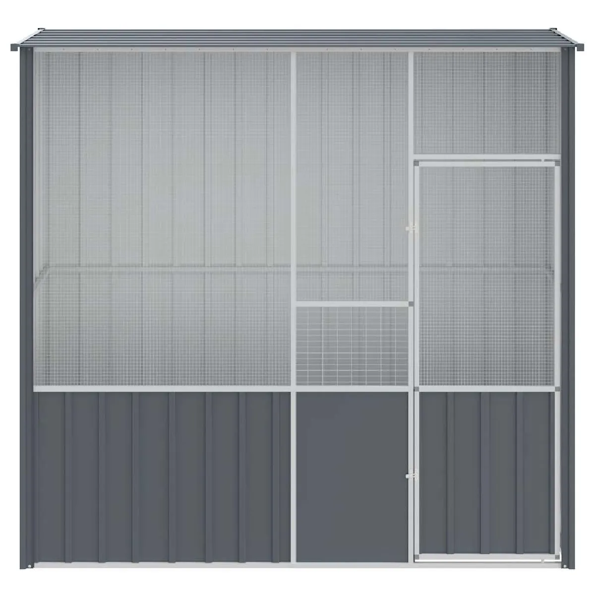 Meilleurs prix pour Cage à oiseaux 215 x 78 x 200 cm acier galvanisé anthracite 02_0041705