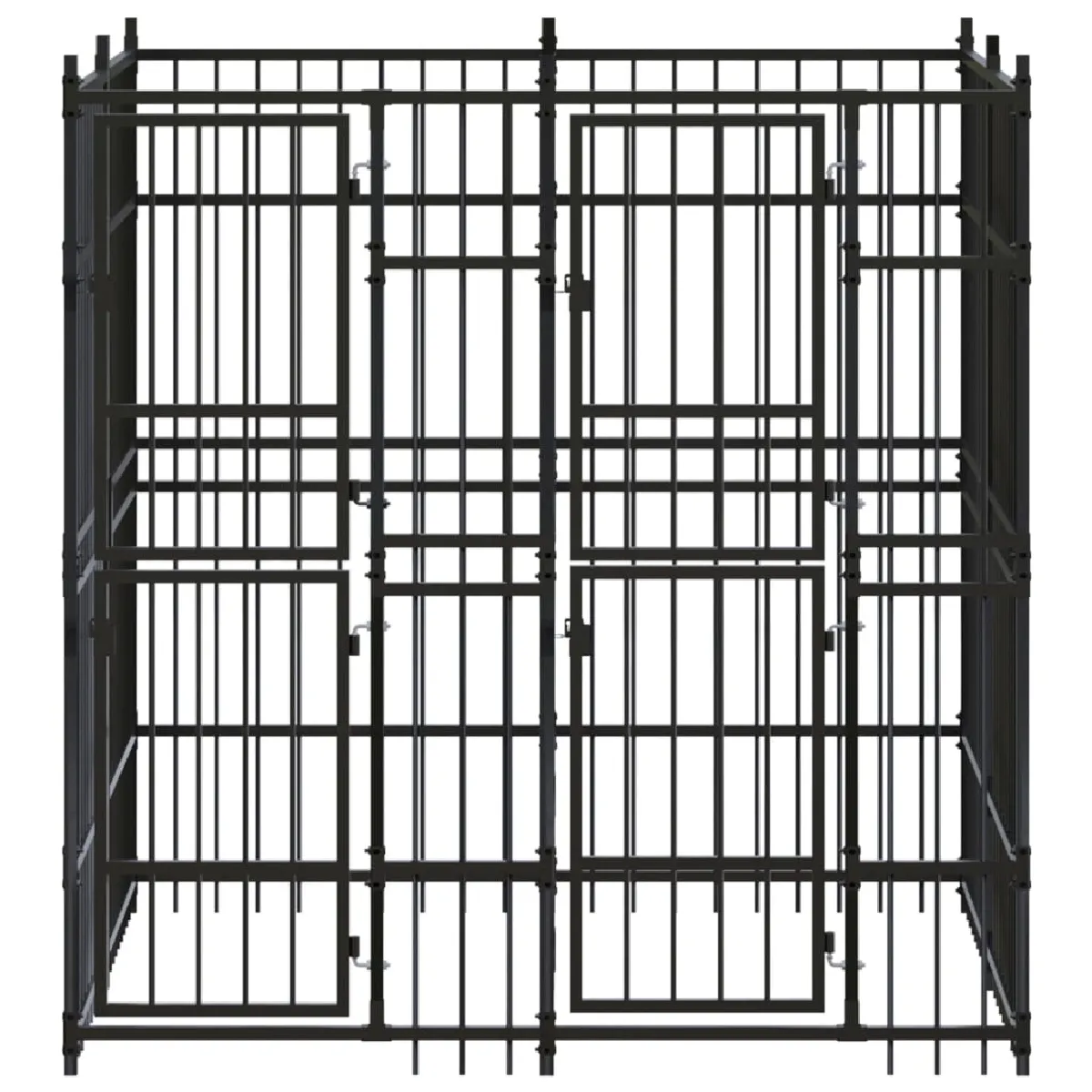 Comparer les prix de Chenil cage enclos pac animaux d'extérieur pour chiens acier 3,69 m² noir 02_0041830