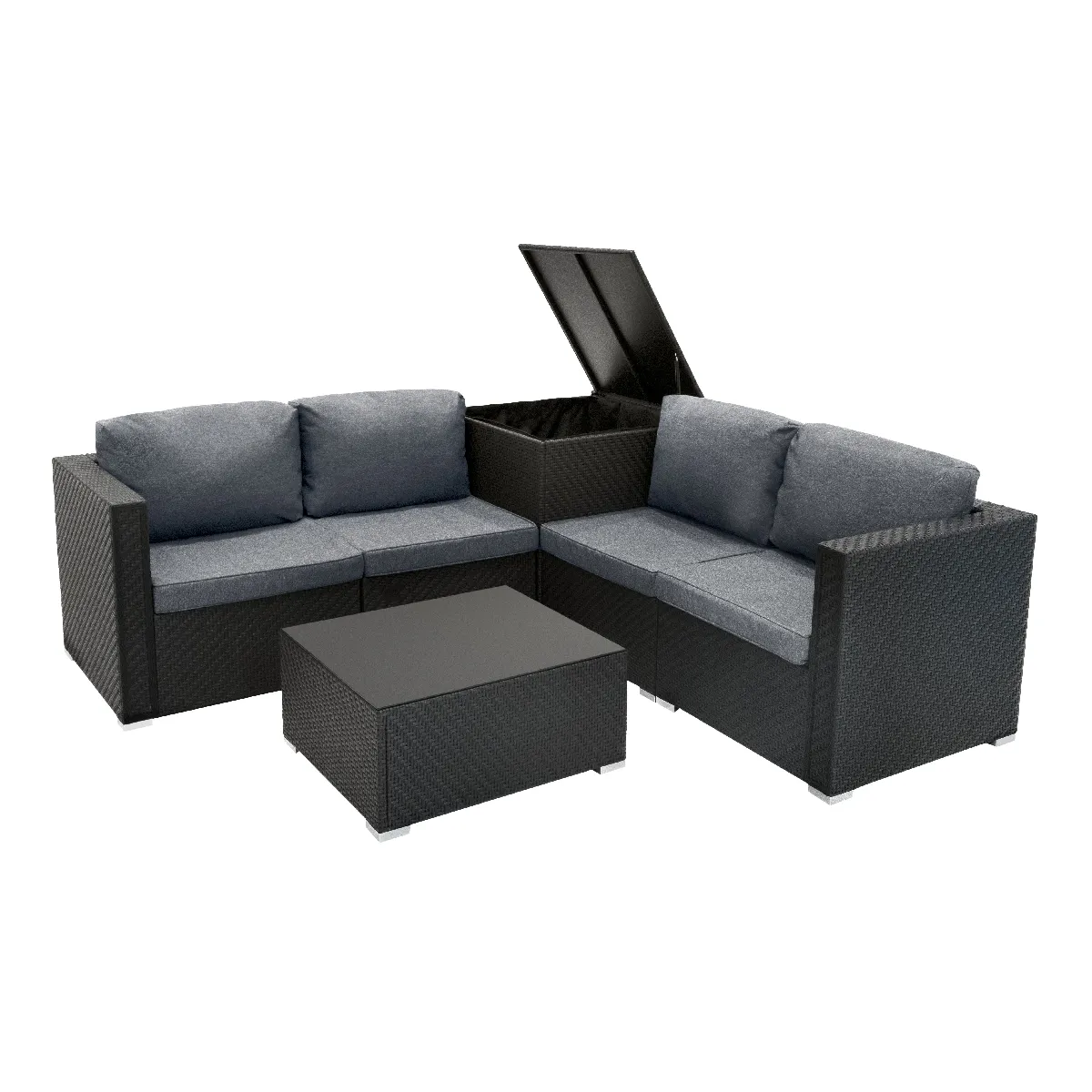 Monstershop Salon de jardin modulable en rotin - vue 3