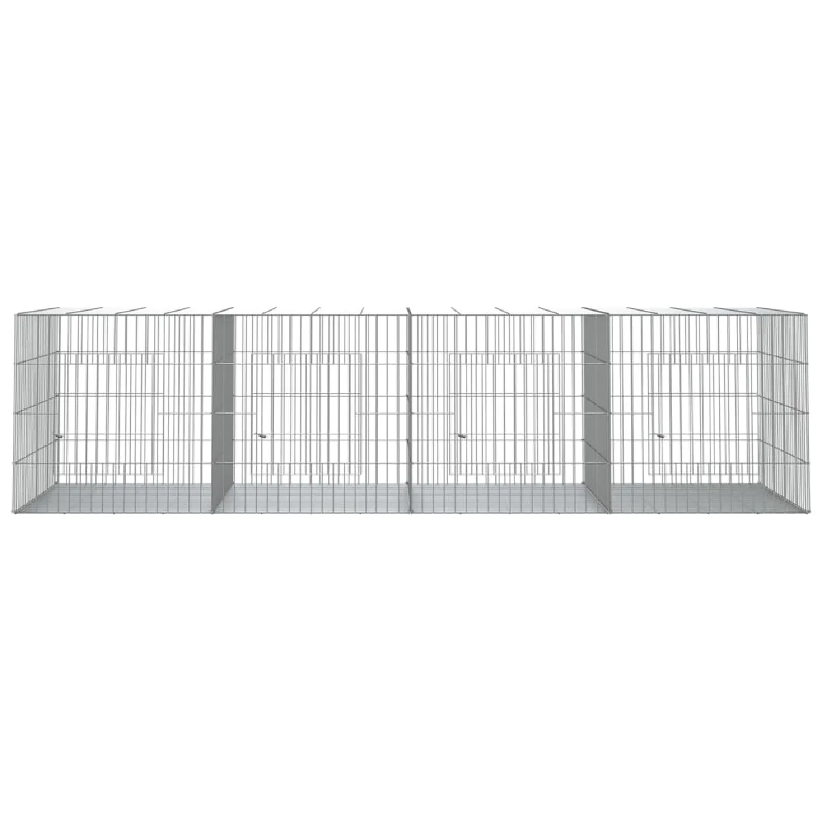 Meilleurs prix pour Cage à lapin 4 panneaux 217 x 79 x 54 cm Fer galvanisé Argent 02_0041689