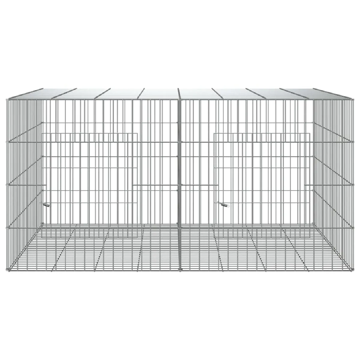 Meilleurs prix pour Cage à lapin 2 panneaux 110 x 79 x 54 cm Fer galvanisé Argent 02_0041685
