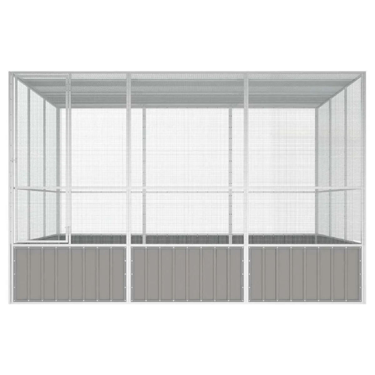 Meilleurs prix pour Cage à oiseaux 302,5 x 324,5 x 211,5 cm acier galvanisé gris 02_0041708