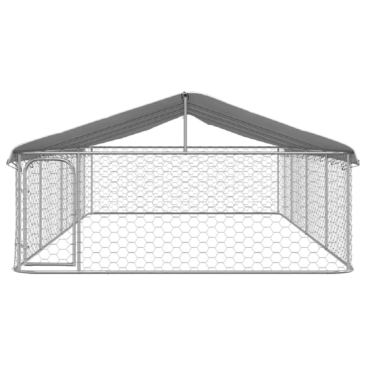 Meilleurs prix pour Chenil cage enclos pac animaux extérieur avec toit 600 x 300 x 150 cm Argent 02_0041912