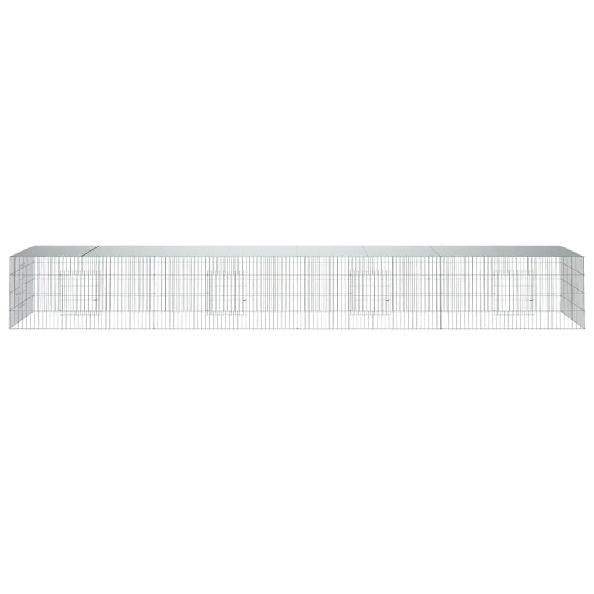 Meilleurs prix pour Cage à lapin 4 panneaux 433 x 109 x 54 cm Fer galvanisé Argent 02_0041690