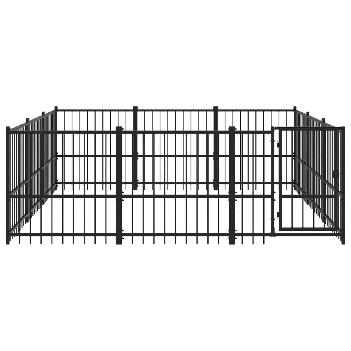 Comparer les prix de Chenil cage enclos pac animaux d'extérieur pour chiens acier 8,47 m² noir 02_0041884