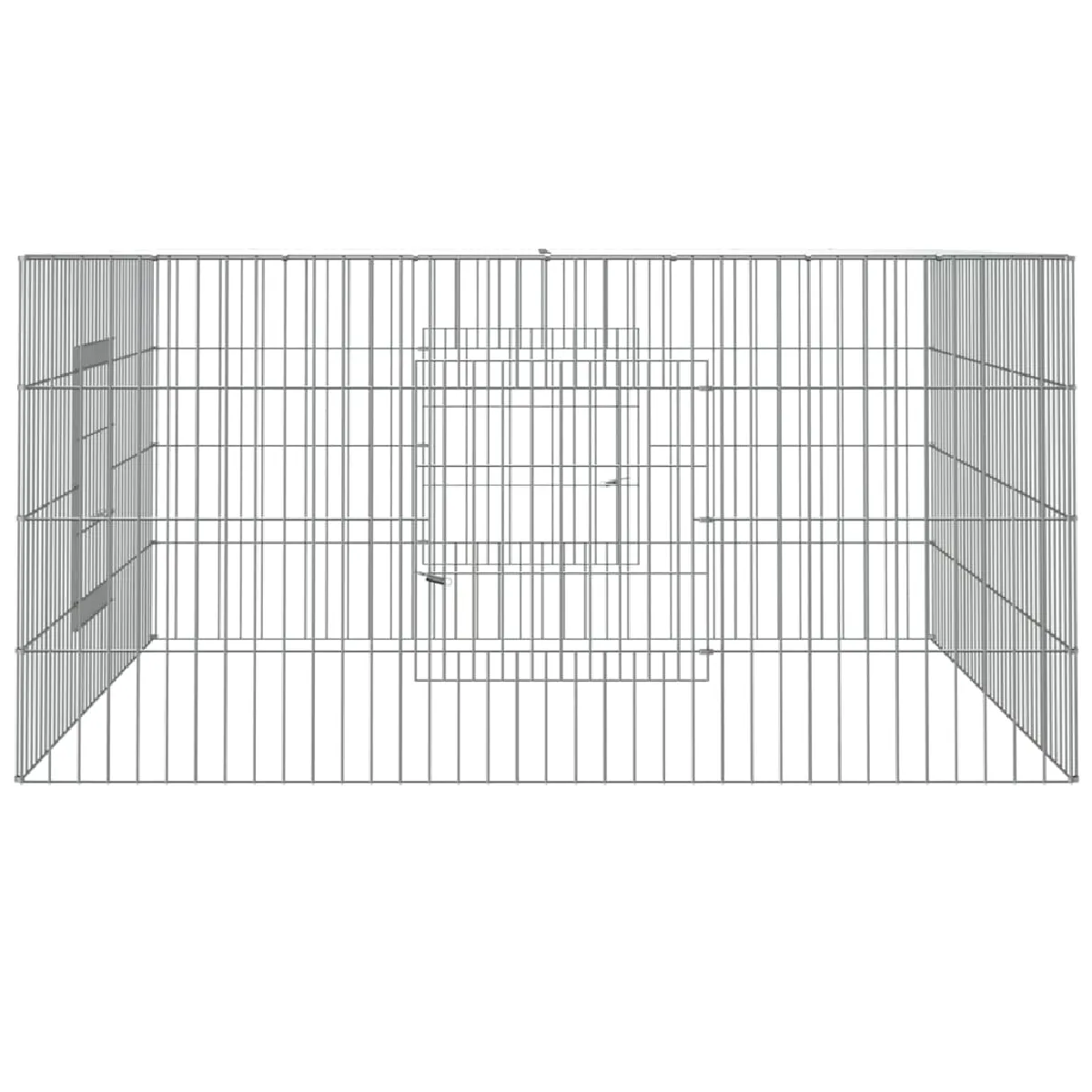 Meilleurs prix pour Cage à lapin 110 x 110 x 55 cm Fer galvanisé Argent 02_0041684