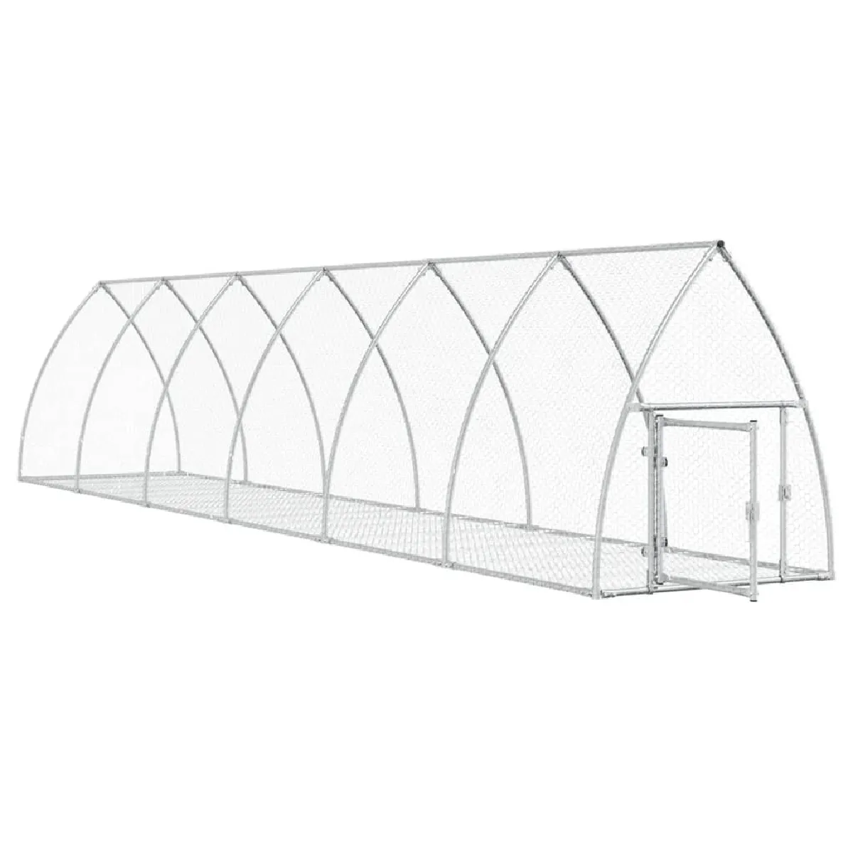 Comparer les prix de Cage à lapin argenté 600 x 105 x 120 cm acier galvanisé Argent 02_0041698