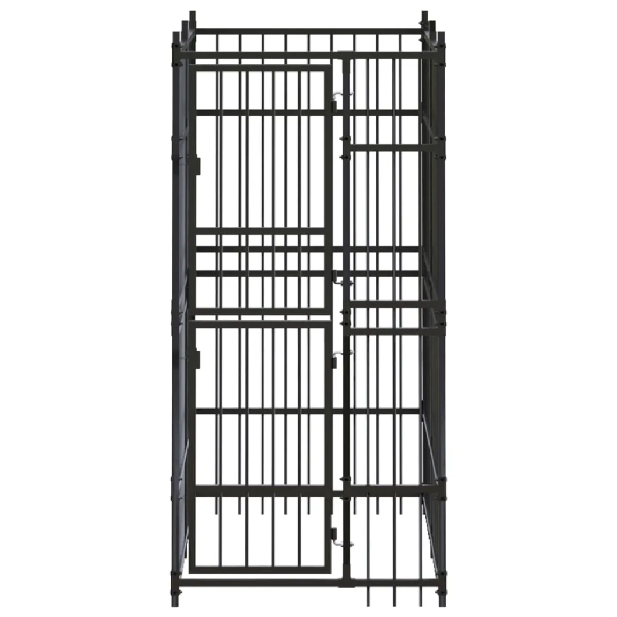 Meilleurs prix pour Chenil cage enclos pac animaux d'extérieur pour chiens acier 1,84 m² noir 02_0041776