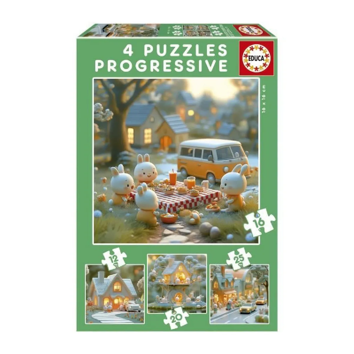Educa Puzzle progressif La Ville des Lapins