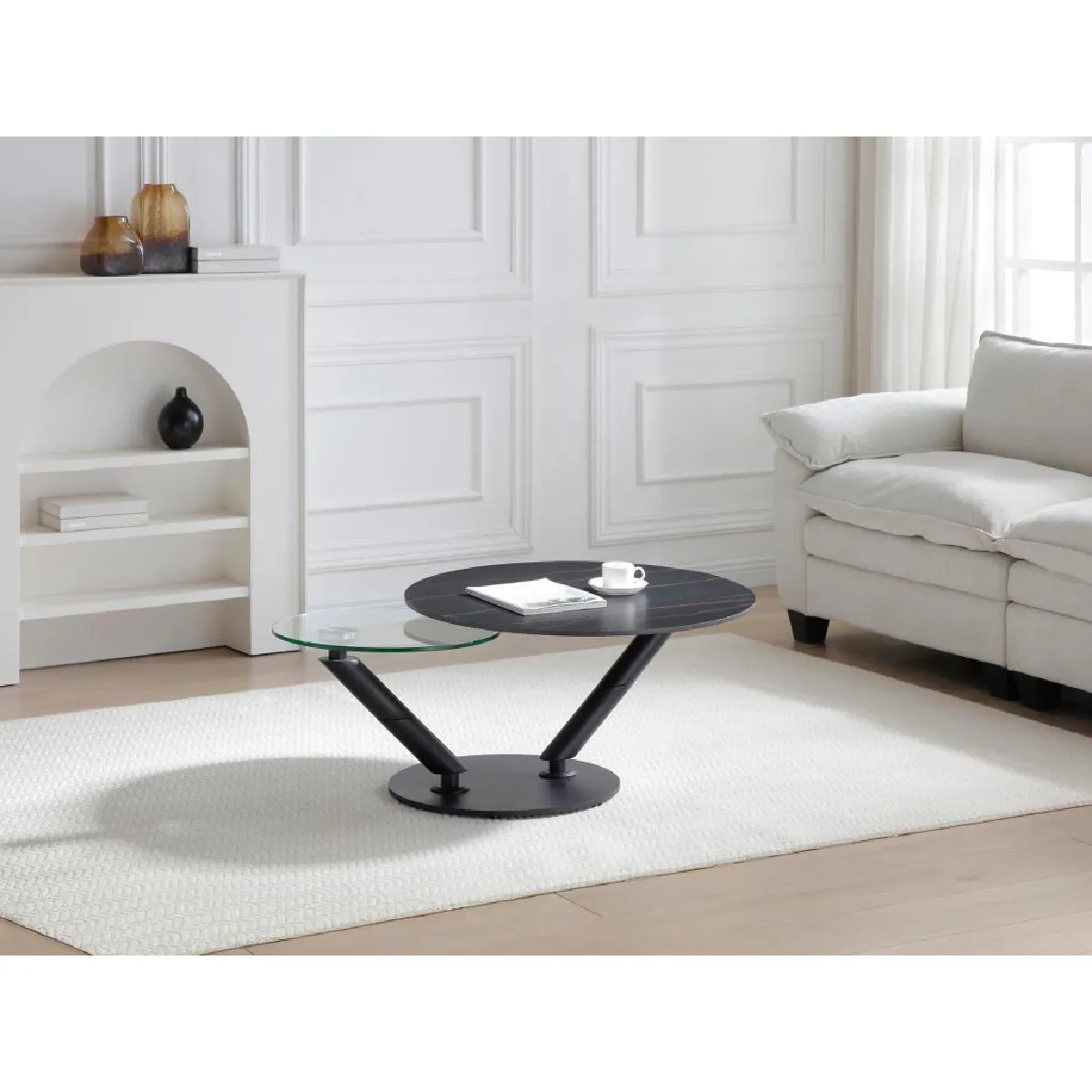 Meilleurs prix pour Vente-Unique Table Basse Eldova - Céramique & Verre