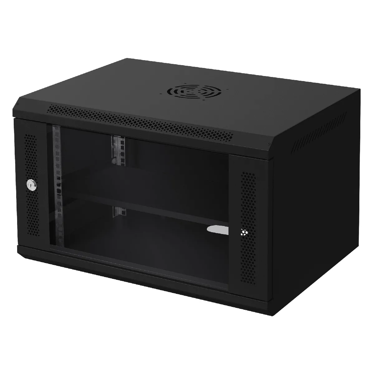 Armoire serveur 19" boîtier réseau murale noir en acier rack 6U 600x450x370 mm Armoire serveur 19" boîtier réseau murale noir en acier rack 6U 600x450x370 mm