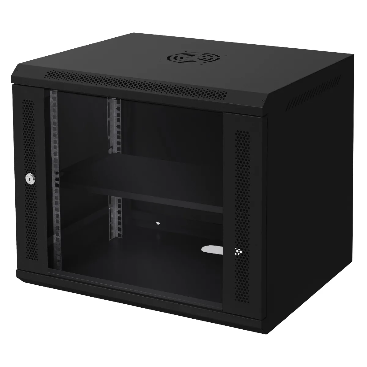 Armoire serveur 19" boîtier réseau murale noir en acier rack 9U 600x450x500 mm Armoire serveur 19" boîtier réseau murale noir en acier rack 9U 600x450x500 mm