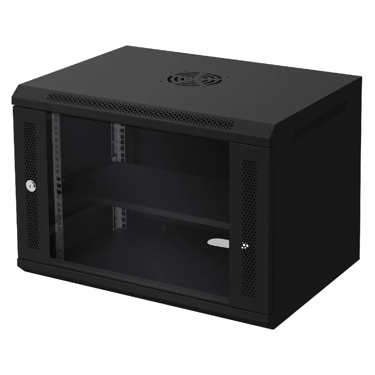 Armoire serveur 19" boîtier réseau murale noir en acier rack 7U 600x450x420 mm Armoire serveur 19" boîtier réseau murale noir en acier rack 7U 600x450x420 mm