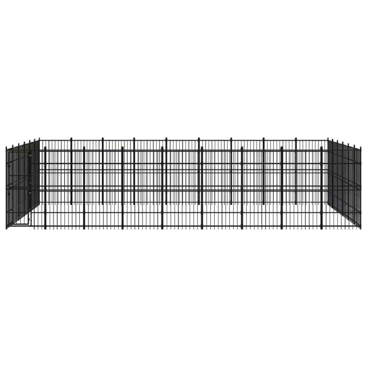 Comparer les prix de Chenil cage enclos pac animaux d'extérieur pour chiens acier 49,77 m² noir 02_0041855