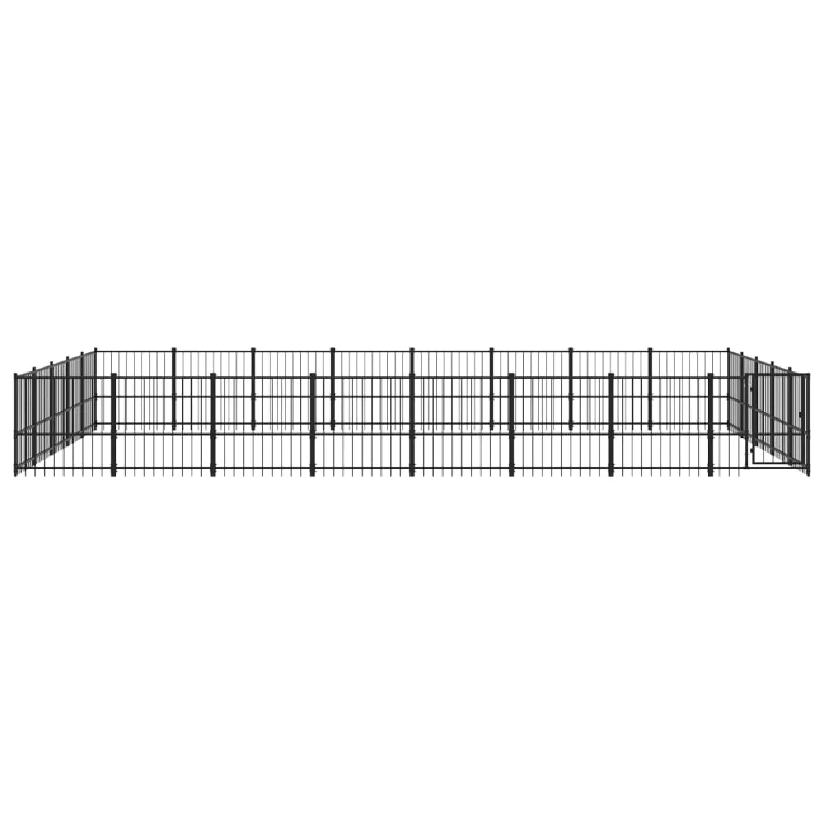 Comparer les prix de Chenil cage enclos pac animaux d'extérieur pour chiens acier 37,64 m² noir 02_0041843