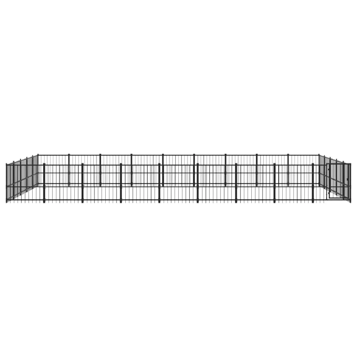 Comparer les prix de Chenil cage enclos pac animaux d'extérieur pour chiens acier 42,34 m² noir 02_0041848