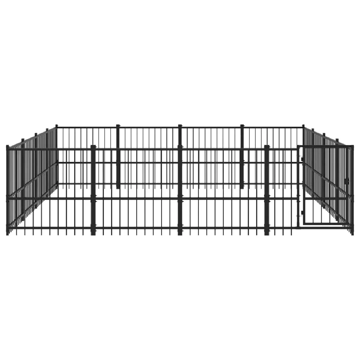 Comparer les prix de Chenil cage enclos pac animaux d'extérieur pour chiens acier 15,05 m² noir 02_0041798