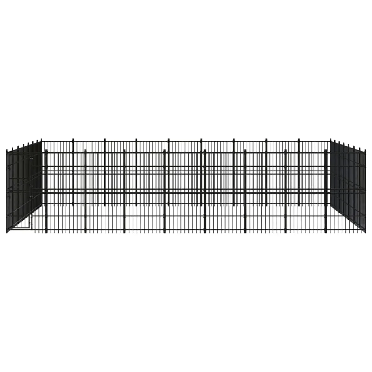 Comparer les prix de Chenil cage enclos pac animaux d'extérieur pour chiens acier 58,06 m² noir 02_0041865