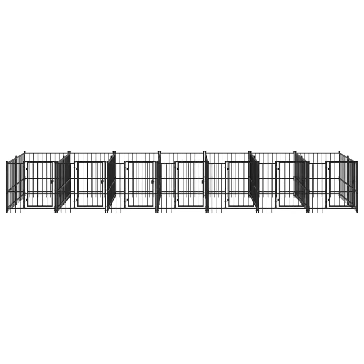 Meilleurs prix pour Chenil cage enclos pac animaux d'extérieur pour chiens acier 13,14 m² noir 02_0041787