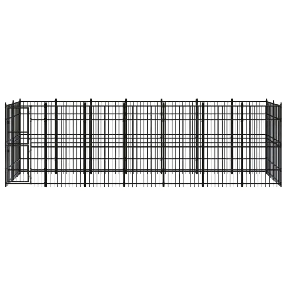 Comparer les prix de Chenil cage enclos pac animaux d'extérieur pour chiens acier 12,9 m² noir 02_0041785